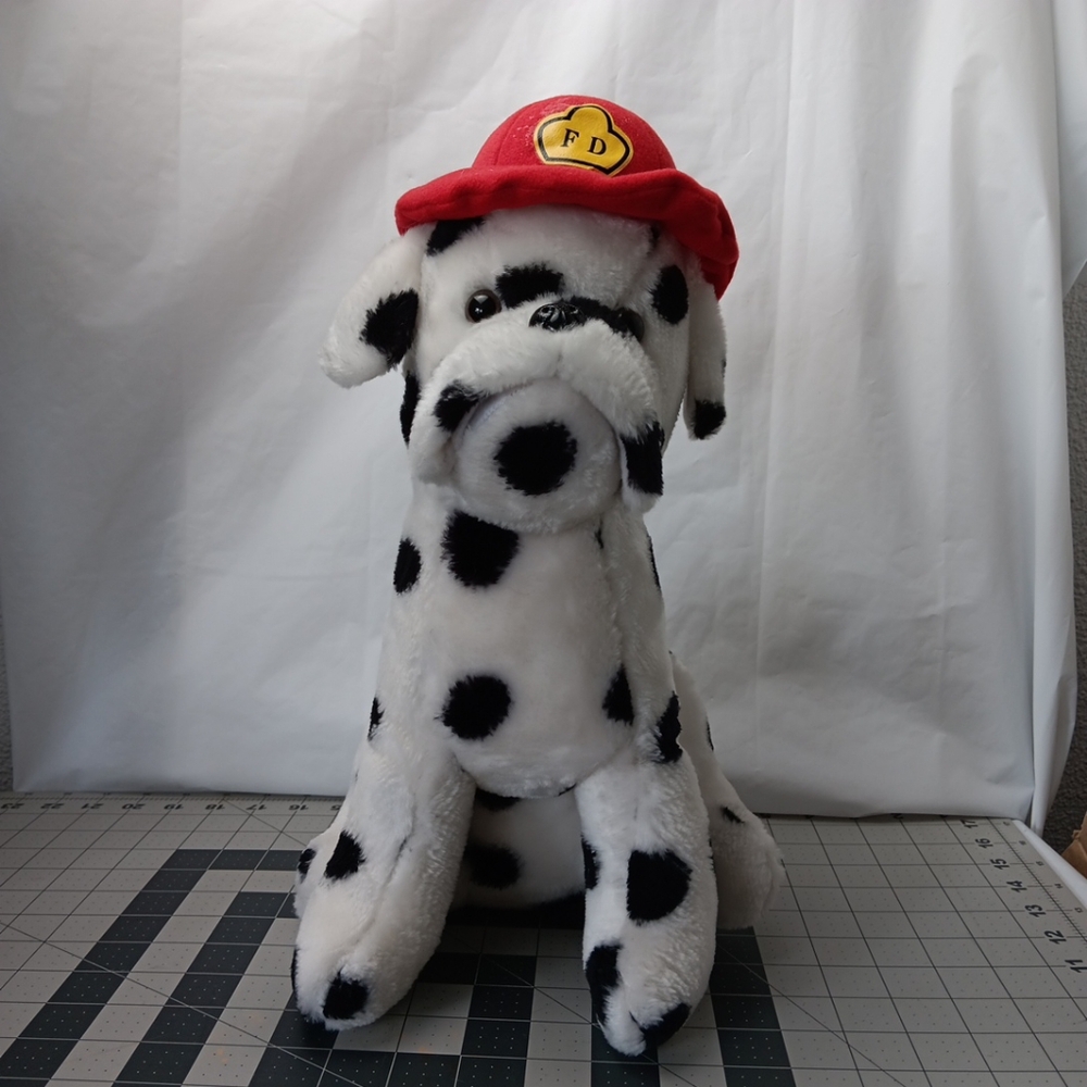 Cloud 9 Dan Betcher Dalmatian Bulldog Fire House Dog Hard Stuffed Plush Vintage